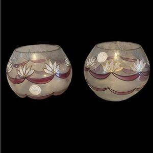 Gorgeous New With Tags Hand‎ Painted Crystal Clear Glasses